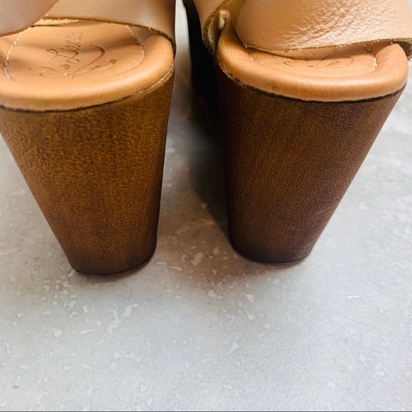 Anthropologie Liendo Leather Wedge Sandals Size 6 - Picture 7 of 11